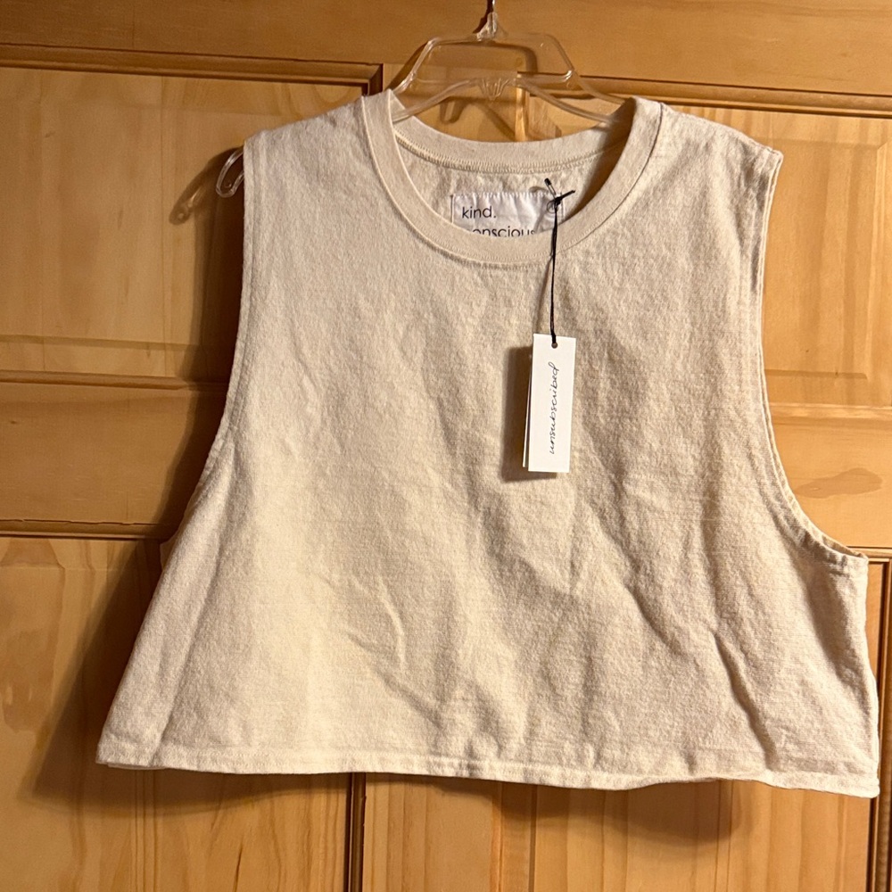 Unsubscribed Cream Crop Top NWT